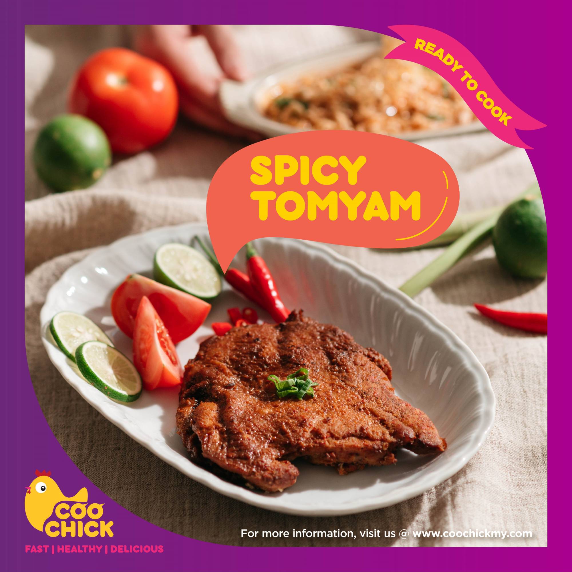 Spicy Tom Yam Boneless Chicken Whole Leg