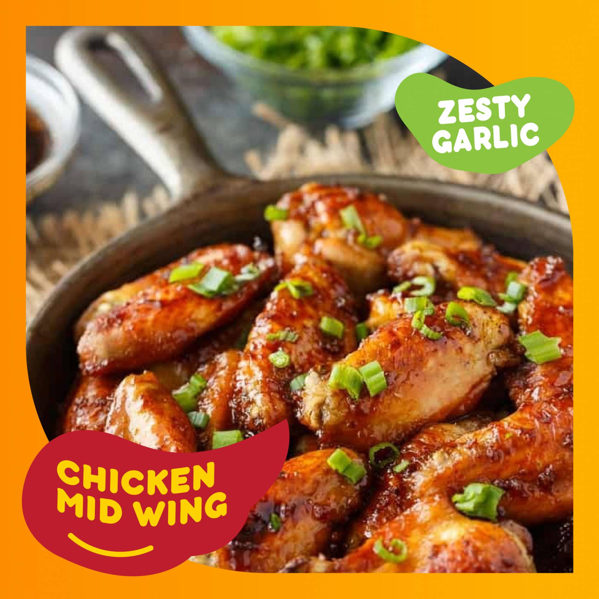 Zesty Garlic Chicken Mid-Wings